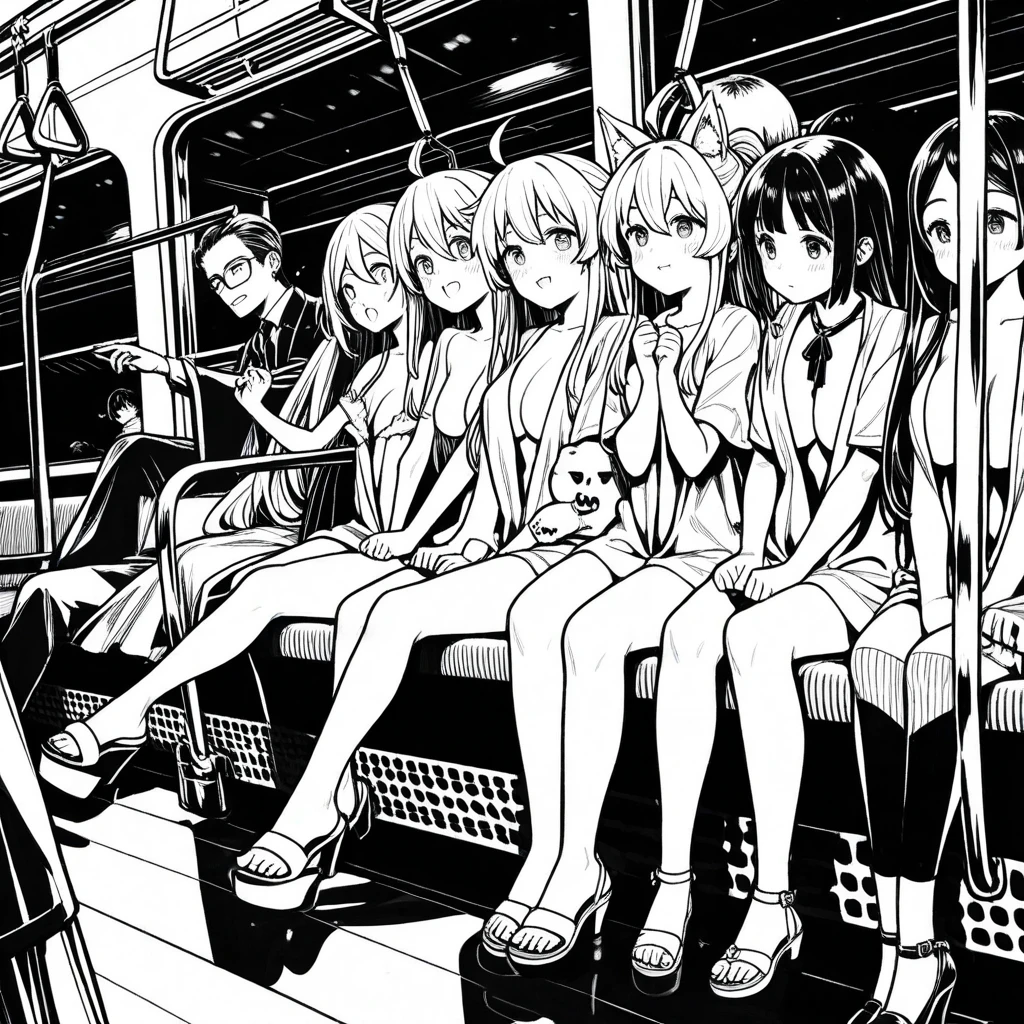 3 girls 7 years old anime, Detailed drawing, different medical masks on faces, clearly visible pussy, Very thin, flat chest, thin waist, narrow hips, naked at the bus stop, sit on the floor, Group photo, urination, писают, shame, fear, horror in the eyes