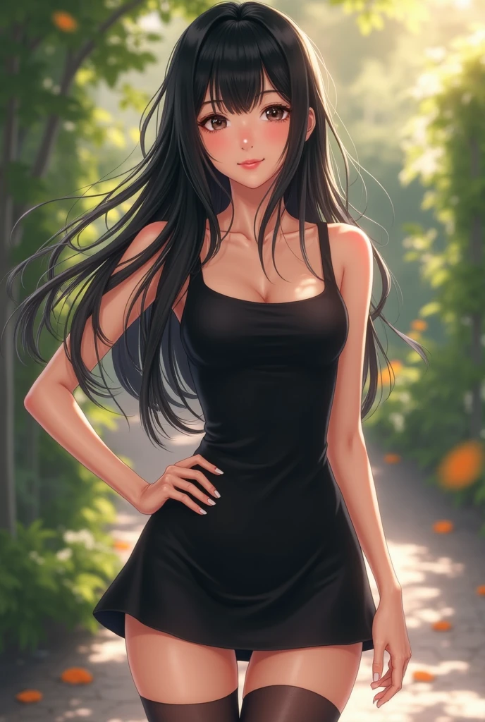 a beautiful girl, serene expression,long flowing hair,delicate facial features,porcelain skin,elegant dress,natural outdoor setting,lush vegetation,golden hour lighting,cinematic composition,intricate details,photorealistic,oil painting style,warm color,girl realistic
