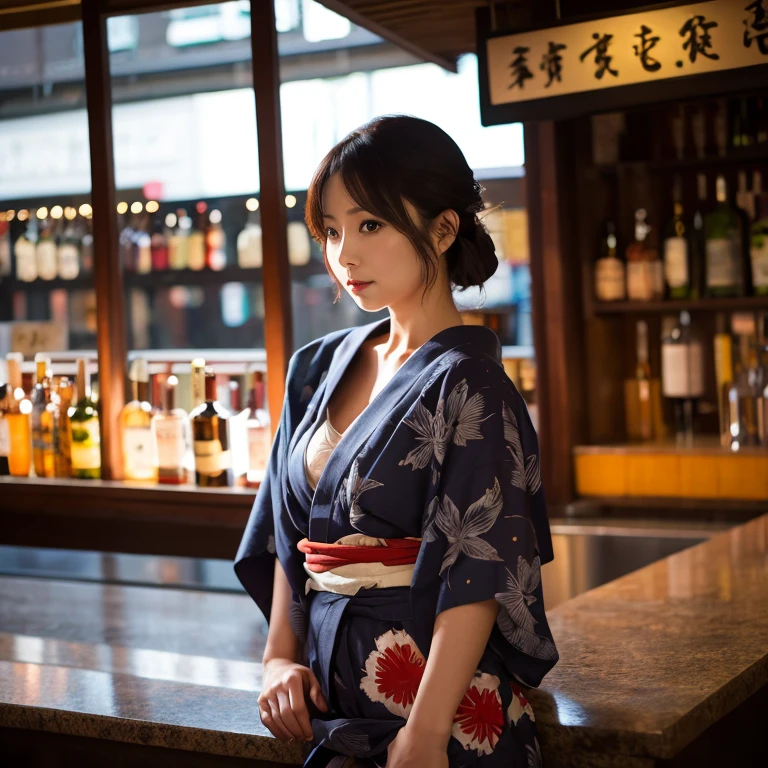 {[(8K quality)、(NSFW)、(nude)、(whole body)、(Ultra HD)、(photograph)、(Realistic images)、(Photorealism)、(Ultra-detailed画像)、(Sexy 40 year old women),(Perfect body)、(Perfect body) (Ultra-detailed) (Model body) (slender) , (Bust Emphasis)]}。One girl、solo、slenderな体、Perfect Mouth、Layered Hair、(whole body画像 1:1)、Slim legs、Tall body、Large Breasts、Bust 90 cm、Soft curves、(Wearing a Japan yukata)、firework、street、Lively、Fashion Model、Unforgettable beauty、Yearning for love、Realistically rendered、lure、One girl、night、Beer 