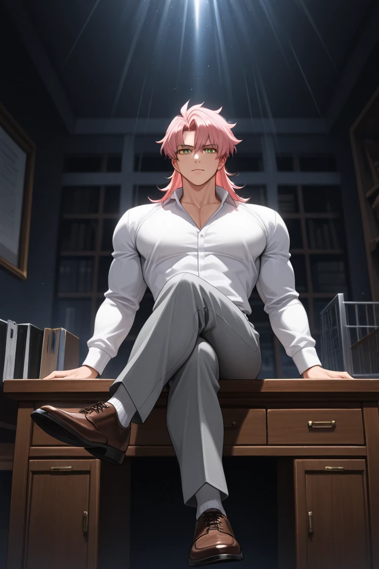 score_9, score_8_wonderful, score_7_wonderful, sauce_anime,JUJUTSU KAİSEN,Double-sided Sukuna,Male Focus,1 male,No pants,Auction,On all fours,Red tie,blazer,Place your hands on the floor,penis,Leash color,View your viewers,Squat,humiliation,Obedience,slave
