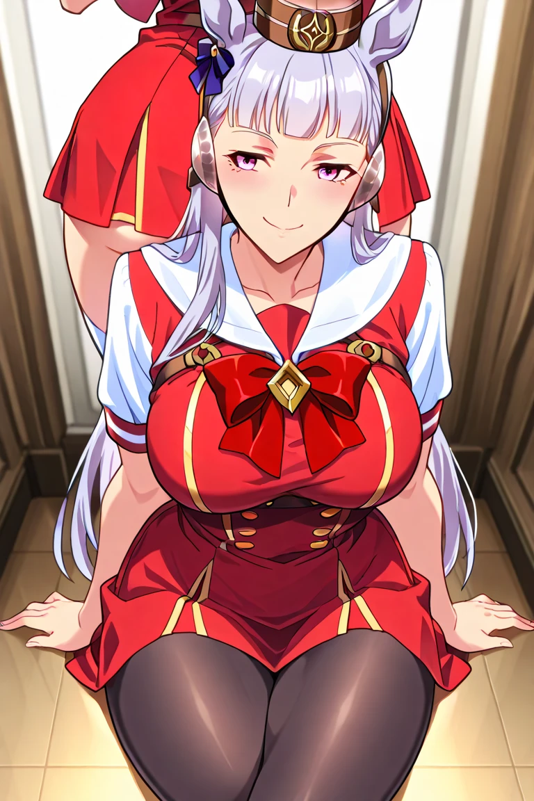 ((masterpiece)), ((Best quality)), (high resolution), (illustration), (an extremely delicate and beautiful), (ultra detailed beautiful face and eyes), nsfw, 1girl, leaning forward, YukineChris, long hair, purple eyes, twintails, low twintails, ahoge, large breasts, fishnet pantyhose, red a bow tie, volumetric lightning, detailed skin texture, detailed, volumetric shadow, anime screencap,Highest quality, Sorceress, ancient babylonian nobility, ((tan skin:1.2)), (brown skin color),Long hair, twin braids, hair ornament, wine colored hair, smile, Below average size breasts, bare shoulders, (underboob:0Nudes、Your clothes are torn、Are sleeping、Leg spread、Red Dress 8K, masterpiece, Best_quality, high_resolution, ultra_details, detailed, 1girl, 独奏, looking_at_viewer, upper_body, indoors, braid, blurry, bangs, white_hair, blurry_background, collared_shirt, church, hair_ribbon, hair_between_eyes, stained_Glass,sidelocks, depth_of_field, light_particles, window, french_braid, Alphonse Mucha Style, sharp focus, perfect hands, perfect face, perfect eyes, perfect light, dynamic light, natural light, Masterpiece, Best quality,