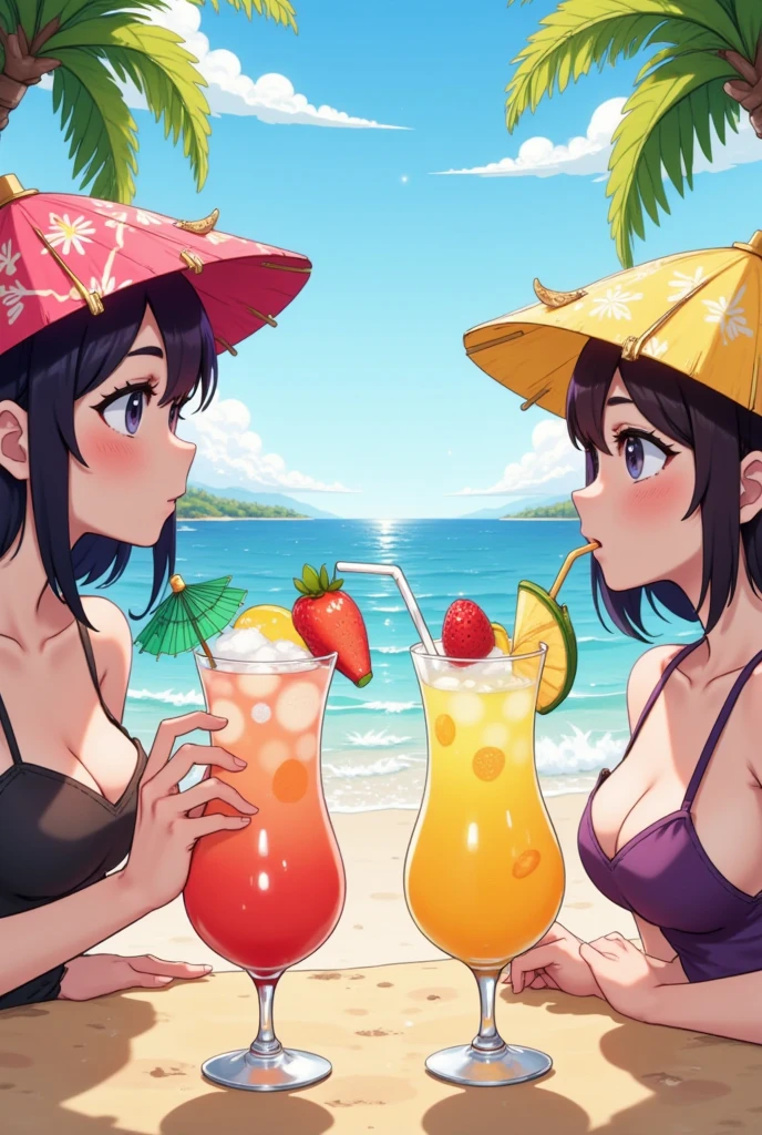 Tabletop, Highest quality, shape, Very detailed, In detail, High resolution, 8k wallpaper, Perfect dynamic composition, Beautiful attention to detail, ,Medium Hair、Natural color lips, Bold sexy pose,((One 20-year-old girl with purple hair))、Small underwear、Big Breasts、Big Ass、Inside a fast food restaurant、I'm drinking juice、smile、cute、sexy shot looking at camera、