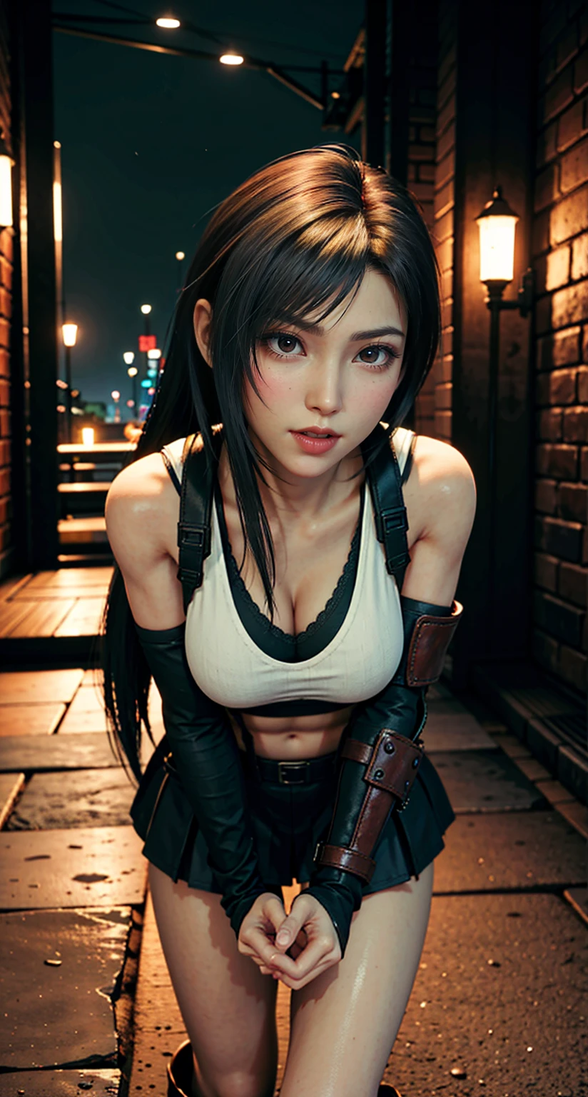 (best quality,ultra-detalhado),(Realistic:1.37),Tifa Lockhart,Rosto bonito e detalhado, textura ultra realista, rosto delicado, corpo delicado, serious expression, cores vivas