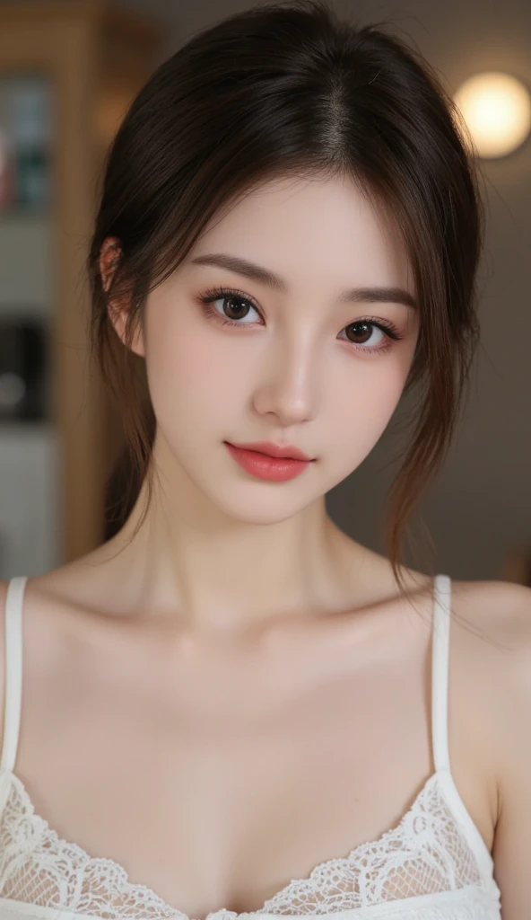 ((Best quality, 8k, Masterpiece :1.3)), Sharp focus :1.2, A pretty girl 22 years old with perfect figure :1.4, Slender abs :1.3, Raw photography、超A high resolution, full body, fair white skin、shiny white skin、(wavy blonde hair)、dark brown hair、super fine eyes, super fine hand, super fine finger、Beautiful eyes with random colors、very thin lips, finely detail、elongated eyes、pale pink blush、long eyeslashes、Beautiful double eyelid、Lighting that emphasizes beautiful skin、Lustrous skin 2, ((Layered long hair, Big breasts :1.2)), Open shirt show , (detailed pantyhose ), (see throught ), ((detailed simple white tight shirt)), ((detailed face )), ((detailed mini short skirt)) , luxury office :1.4, Highly detailed face and skin texture, Detailed eyes, Double eyelid, make full body, long legs