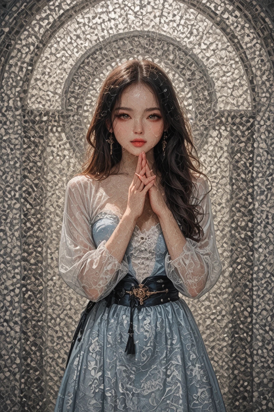 最hightquality、finely detail、extremely delicate and beautiful、16ｋ、hight resolution、hightquality、high detailing、ighly detailed、full body Esbian、femele、fullllbody、Long body、Realistic、realisitic、Live action、hi-school girl、student clothes、The Invisible Man、The skin is transparent