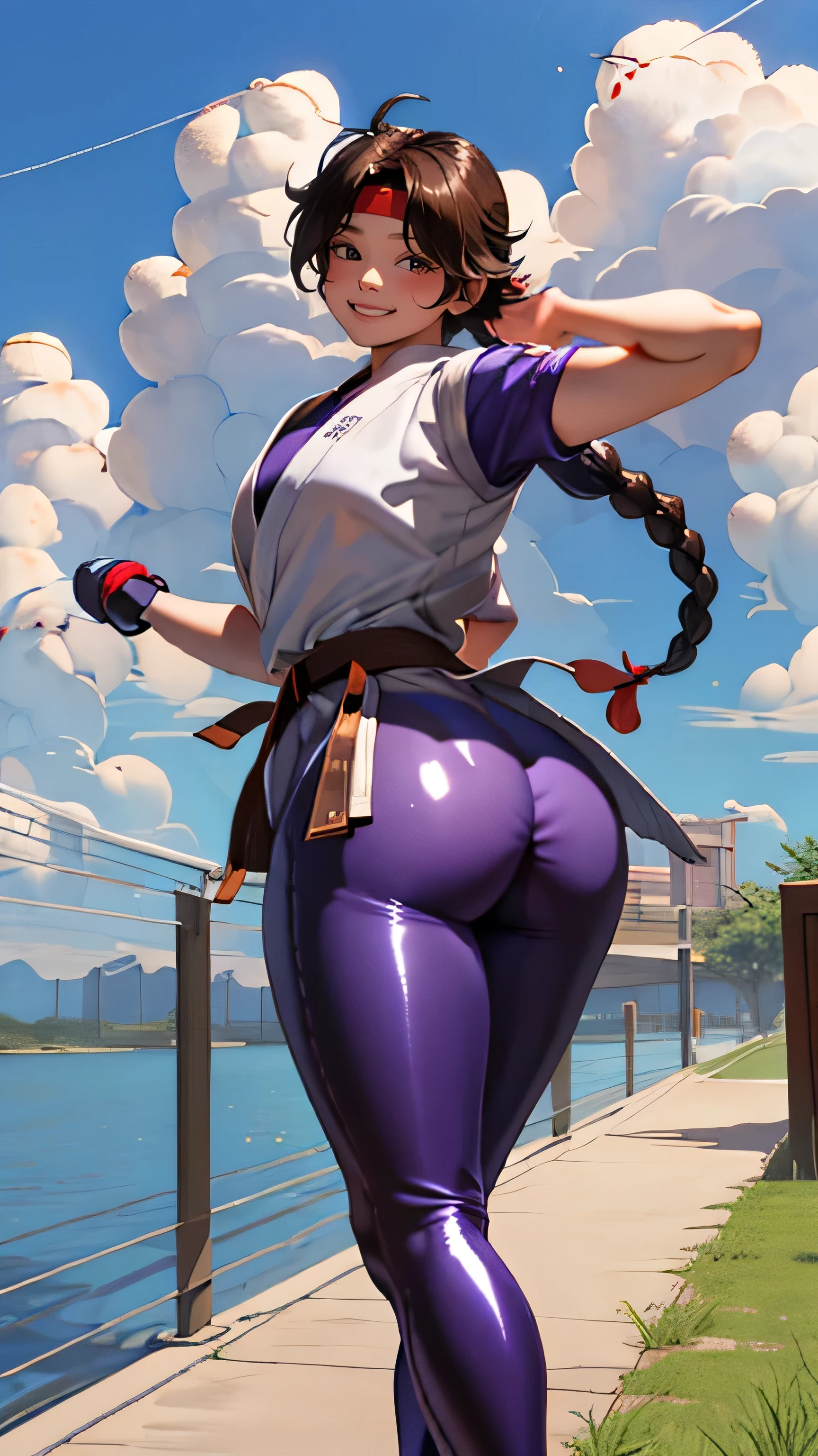 a close up of a cartoon of a woman with a pink background, juri han from street fighter, juri misaki, character from king of fighters, commission for high res, kda, cutesexyrobutts, tifa, tifa lockhart, thicc, bara, portrait of tifa lockhart, seductive tifa lockhart portrait, highly detailed exquisite fanart