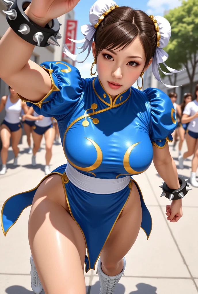 chun li from street fighter at a party snorting cocain