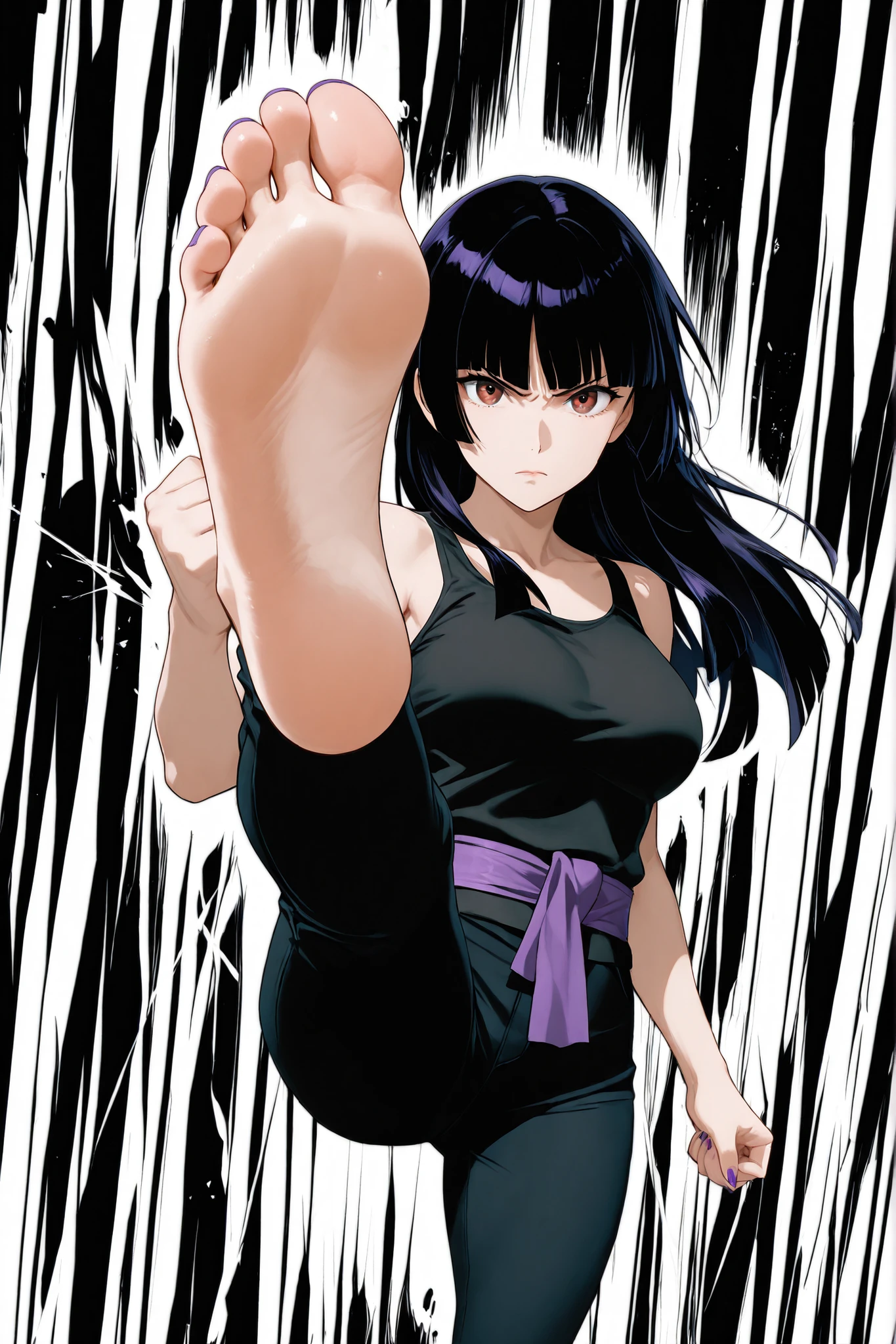 a picture of a woman in a white shirt is kneeling down, an anime drawing by Jin Homura, pixiv, conceptual art, beautiful anime girl squatting, “anime girl, akane owari danganronpa, gapmoe yandere, black-white skintight robes!, ”beautiful anime woman, from attack on titan, thicc