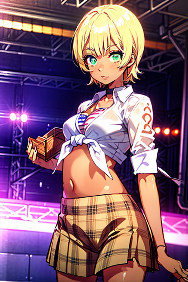 masutepiece, 1 girl in、Ultra-high-definition CG rendering, Standing, Woman with short tanned hair, Facing the audience、toppless、White underwear、1 piece of pants、Omorashi、Embarrassing、Pee