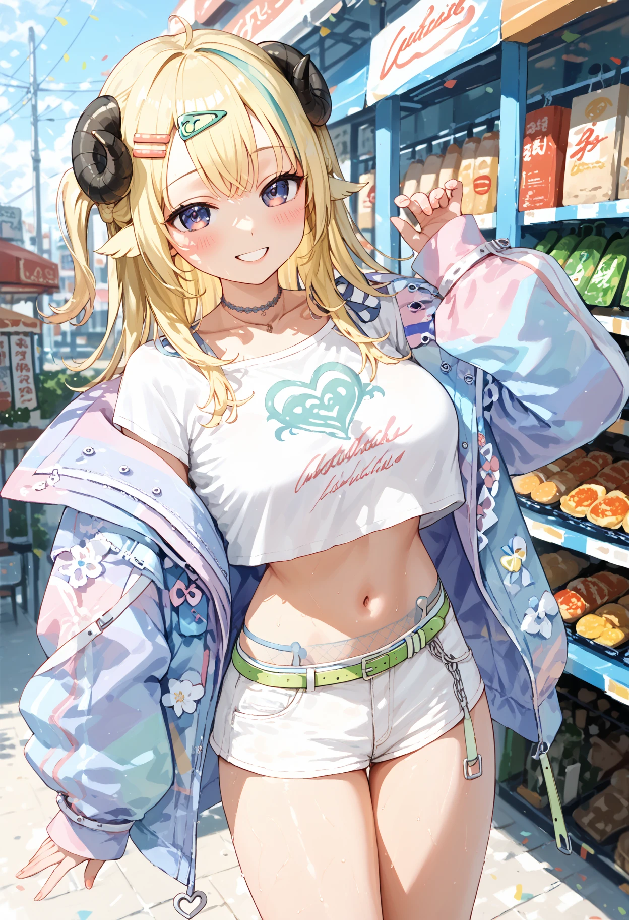 blonde woman in a pink hat sucking on icepop outside, (((no pants))), (((no underwear))), (((show pussy))), (((bare pussy))), candy girl, white tank top with a print, bubblegum body, 90s style, 9 0 s vibe, 🎀 🧟 🍓 🧚, in style of petra collins, 90s aesthetic, 9 0 s aesthetic, soda themed girl, wearing a cute top, y 2 k aesthetic