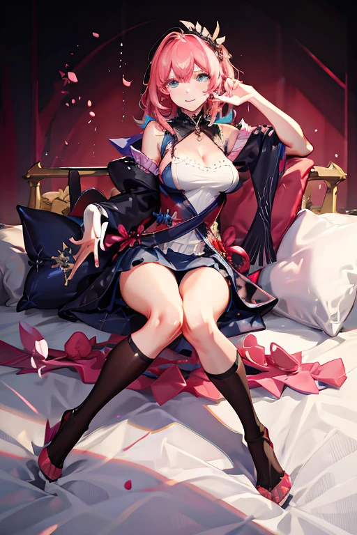 (((Masterpiece))), ((Best quality)), Detailed, Solo, 1girll,Lingerie, Stockings, Seductive pose,(rain),breast curtains,