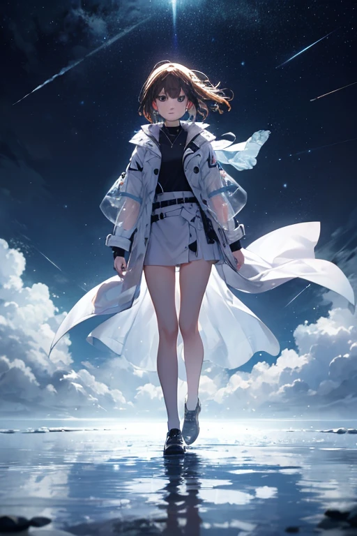 Anime Sword Art Online((Super Moe Q version Asuna))Standing in the rain in a long raincoat, illustration iridescent, magically glowing, shiny colorful, holograph, By Yuumei, Anime art wallpaper 8 K, Guviz-style artwork, Anime art wallpaper 4k, Anime art wallpaper 4 K, An oversized raincoat,Wrap the whole body to the floor, Beautiful anime artwork, Digital anime art, Guviz,full bodyesbian,2 head body