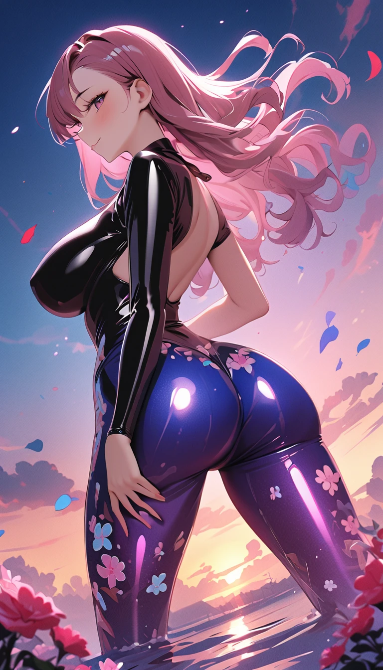 g4ping, ass focus, from behind, 1girl, <lora:AssG4ping64RCV2:0.8> realistic, pussy juice, sweat, (((pussy))), blac background, looking back, pointy ears, colorfulveil, colorful <lora:colorfulveil:0.7> feathers, flowers