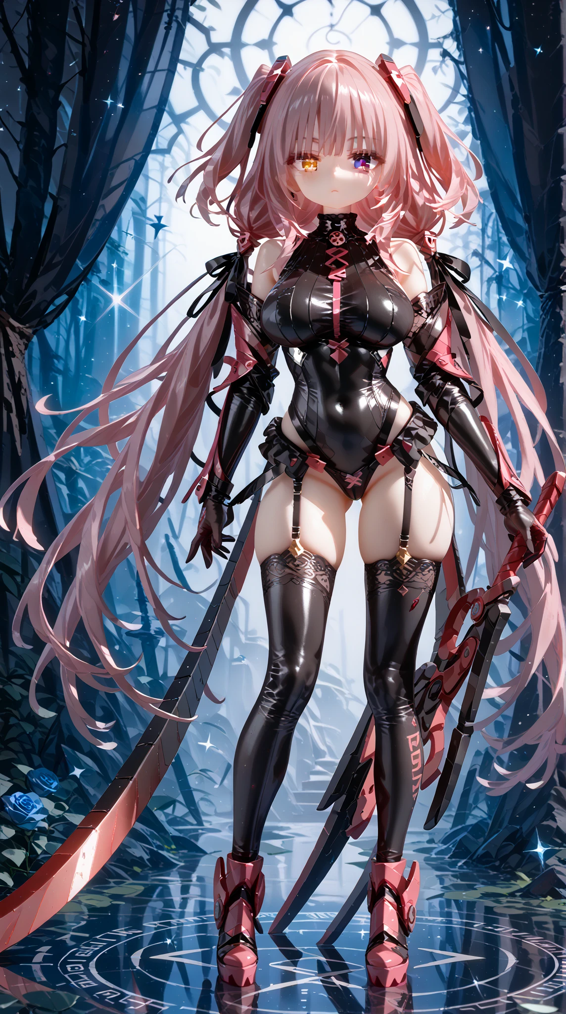 (((beautiful))), nihilister,mechanical parts, mechanical arms, mechanical legs, machinery, pelvic curtain, leotard, red eyes, huge breasts,(((shiny skin))), ((intricate details)), hdr, ((intricate details, hyperdetailed)), cinematic shot, vignette, ((art by alphonso mucha))