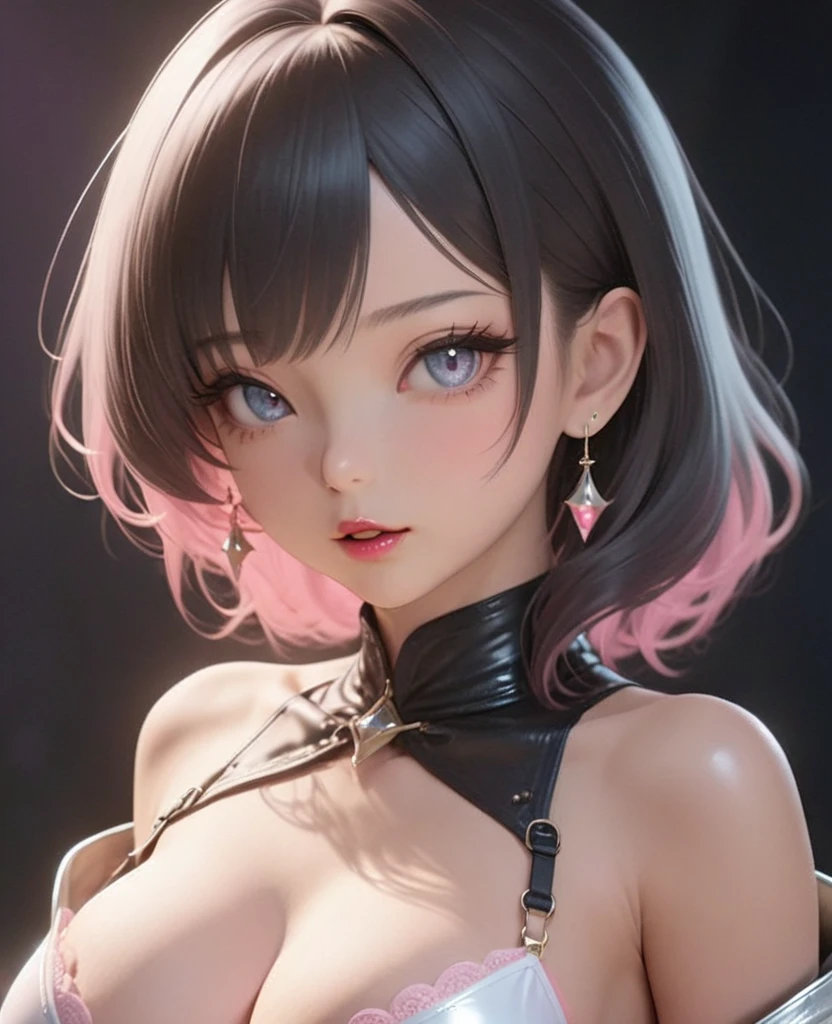 Matoi Ryuuko (Kill la kill), Fleshy thighs, Instagram pose，Dynamic angle, Show armpits, ((Tank top)), Nipples, C cup, Happy expression, (Entire body image:1.5), (8K, Best quality, A high resolution:1.35), (RAW photo:1.2), (Photorealistic:1.37), (Masterpiece: 1.25), Dramatic lighting, Photon maping, Symmetry, Complexity, Elegance, (1 girl), ((Fine detailed beautiful eyes: 1.2)), ((Natural makeup, Clear facial features)), Long eyelashes, Detailed eyelashes, Eye shadows, Glowing eyes, ((Curvy build, Showing stomach)), Bad girl, Erotic, ((Bed background))