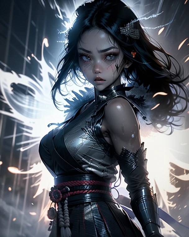 masterpiece, 最high quality, high quality, High resolution, high quality texture, high quality shadow, High Detail, Beautiful details, Detailed, Extremely detailed CG, Detailedテクスチャー, a Realistic representation of the face, Realistic, colorful , delicate, Cinematic Light, Side light, Lens flare, Ray Tracing,tailed beautiful delicate face, detailed beautiful delicate eyes,Beautiful Eyes，Detailed髪，Soft Hair，Well-shaped lips，ninja, bare shoulders, detached sleeves, cleavage，Crouching with legs apart，Black see-through underwear，cameltoe，night，Female ninja，Ninja，Black tight short skirt，Detailed cloth texture spread pussy (((Wet))) (((orgasm)))