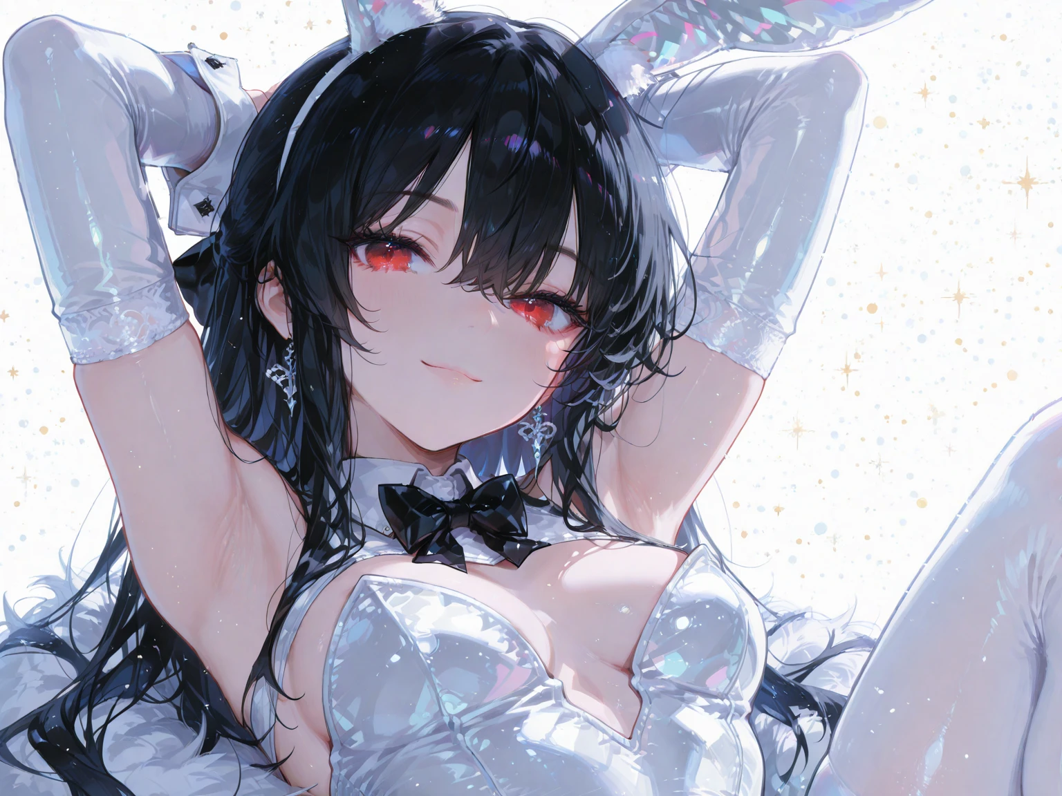 (full body, princess swimsuit style), (solo:2, 15 yo, curly:1.3 black hair long hair lovely girl, sexy red eyes, love smile, medium:1.2 tits, glossy lip), (in a black evil princess bikini swimsuit, double exposure White Feather), break, in the Swimsuit contest venue, background beautiful ocean and Double Exposure many feather of lights, BREAK, perfect anatomy, masterpiece, best quality, 16k, beautiful detailed love, sexy, daydreaming expression.