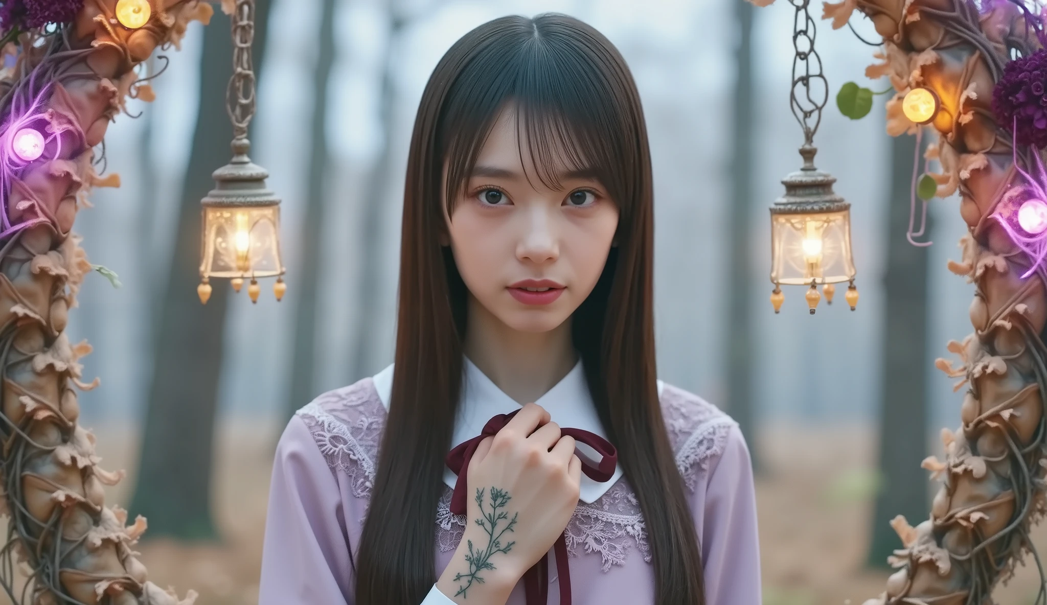 プロンプト: デジタルアニメの活気に満ちた世界で, 魅惑的で珍しいドライアドが住んでいる. 彼女は幻想的な環境の中で、否定できない優雅さを漂わせている. 細部まで注意深く描かれた, このデジタルアートワークは、ドライアドの妖精のような美しさを示している. 彼女の人形のような肌はオパールのような光沢で輝いている, 彼女の手の込んだ作品と並置された, 発光する花と絡み合うつるのようなタトゥー. 彼女の流れるような髪, 滝のように連なる葉を思わせる, 虹色に輝く, 異世界的な優美さを呼び起こす. この画像は、この輝かしいドライアドの魅力の本質をとらえ、視聴者を彼女の気まぐれな世界に没頭させる.