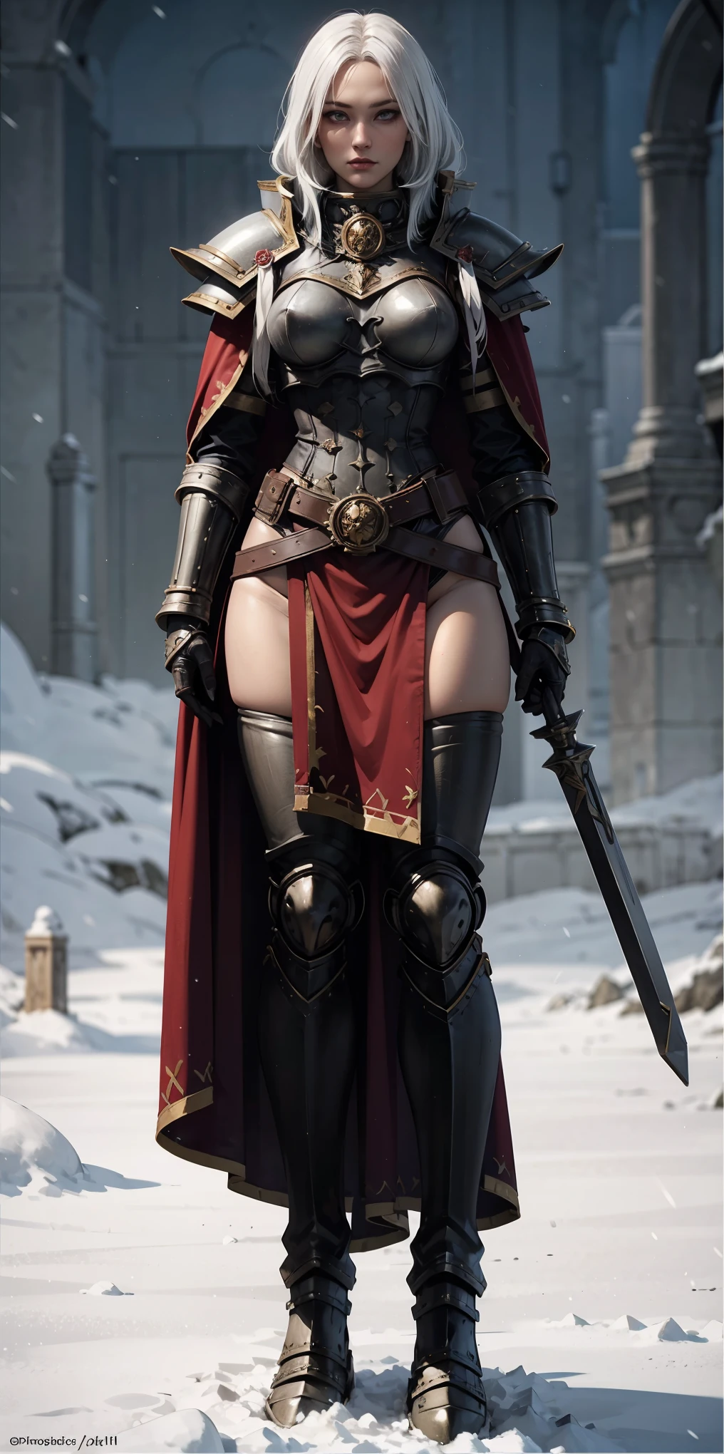 Two stunning female knights with detailed face, flawless features and slender figures vibrant multicolored hair, ample bosoms, huge breasts, detailed erect nipples, standing side by side, wearing sleek leather armor that reveals their toned midriffs, cleavage, and thighs, sexy stockings, (no panties:1.5), detailed vagina, (pussy juice:1.2). They stride confidently in high heels and don gloves, wielding a variety of weapons including swords, maces, axes, and shields. The scene exudes a sense of fantasy and takes place in an unpredictable location (NFSW).