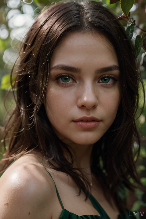 photo of beautiful age 21 girl, brunette hair, freckles sexy, green eyes, beautiful, close up, young, dslr, 8k, 4k, ultrarealistic, realistic, natural skin, textured skin