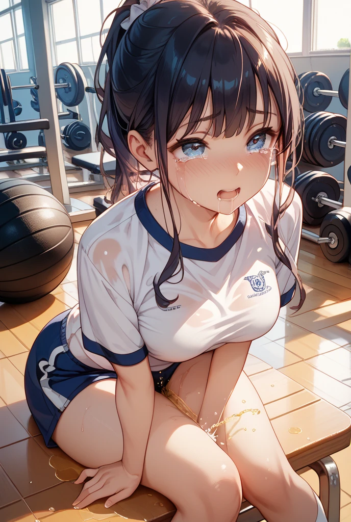 (Masterpiece:1.21),(FHD),(16K),(Top Quality:1.24),(Super Resolution),(Super Illustration),(Best Shadow),(High Quality),(Super Detail:1.15), Elaborate,1 Woman, Japanese girl,(14 Years Old:1.68),(young Woman:1.66),(young Age:1.78),(Small Round Face:1,69),(small breasts:1.66),(sportswear:1.3),(on back:1.77),(spread legs:1.51),(blush:1.35),(shy:1.50),(love:1.55),(on bench),(locker room),(junior high school student),(Cry:1.17),(POV:1.94),(penis:1.55),(tongue out:1.4)(sex:1.7),(penis:1.5),(1 man:1.95),(man Lower body:1.96),,(look up to:1.53),(pussy juice:1.42),(naked:1.3),