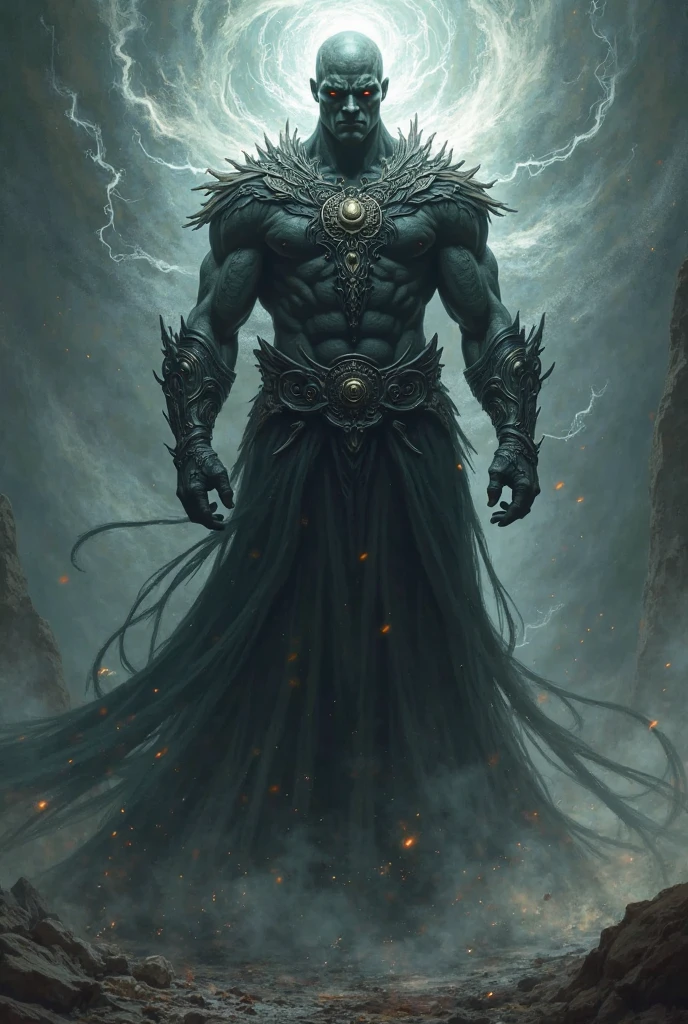 Hades black and gray tattoo image
