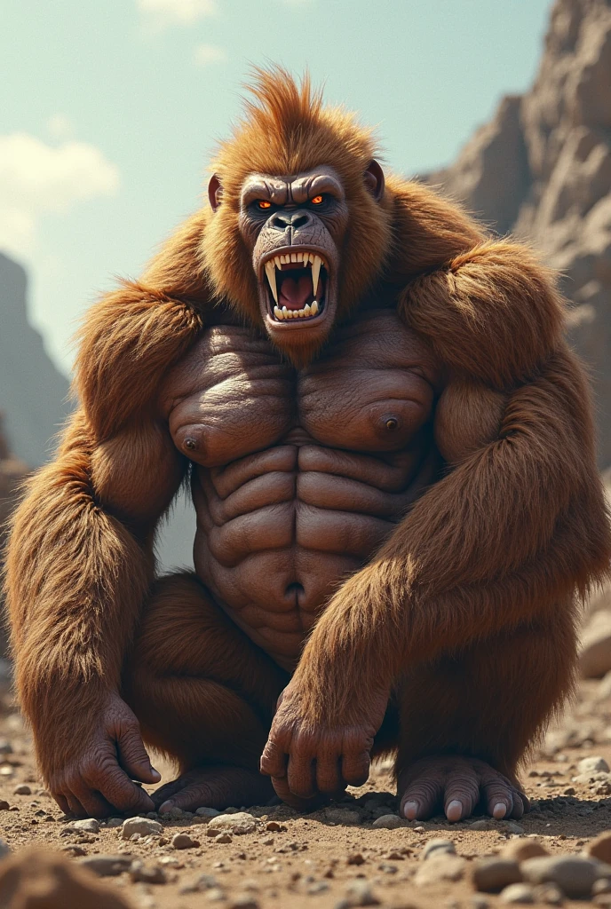 (RAW photo of a Neanderthals:1) , (hyper realistic:1.4), (Neanderthal man:1.4),bodybuilder transformation,(half gorilla mix :1), tall, bulky,hulk body, chubby belly, (very muscular:2), (hairy body:1.5),(detail face:1.1), tan skin, thick arms, (veiny arms:1.1), (bloated gut:1.5),(wearing underwear:1.1), thick legs, rounded pecs, (big arms:1.1), veiny arms, dark brown skin, ( on a stage:1.1) ,angry, hdr, photorealistic masterpiece, cinematic, best quality, sharp focus,
