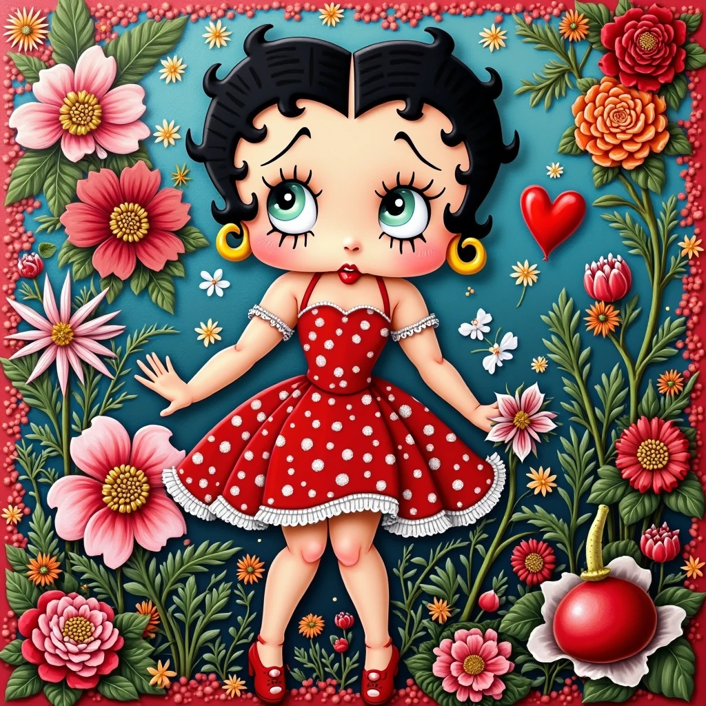 Betty Boop-like、Illustrated style、Hawaiian、baby