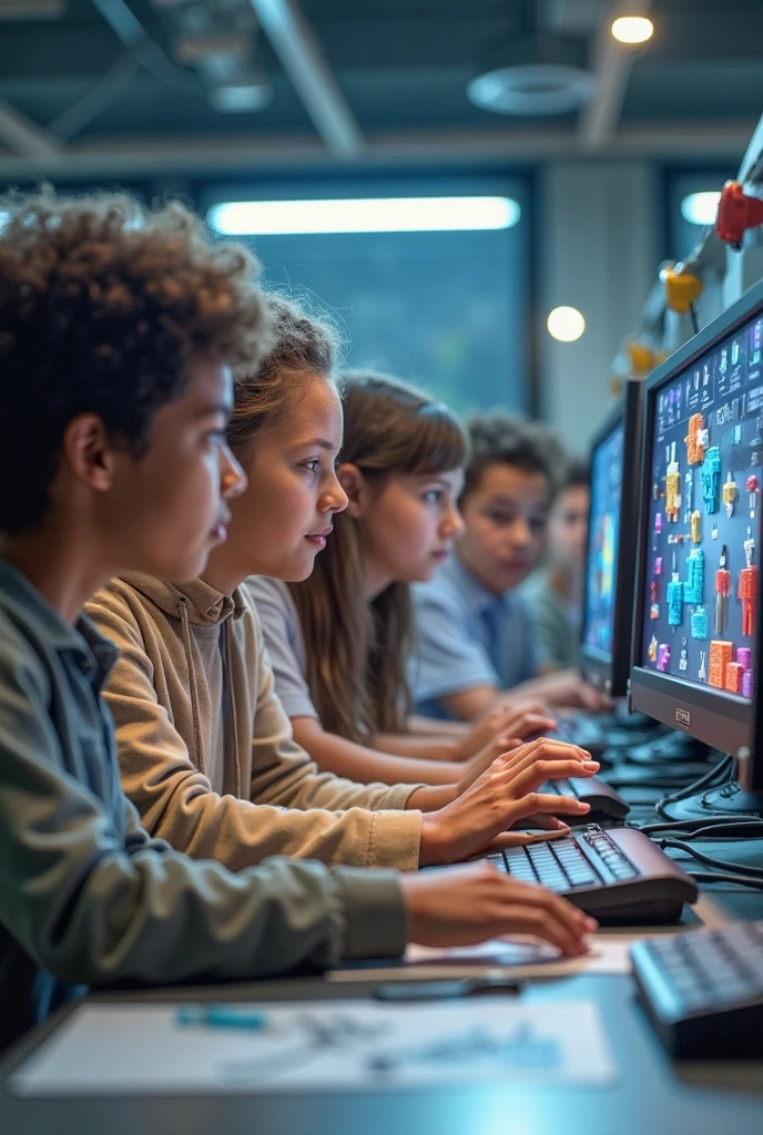 Control, console, cellular, missiles, kids playing in the gamer room on the pc