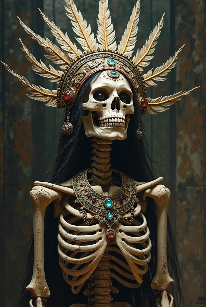 Skeleton with a tribal colar