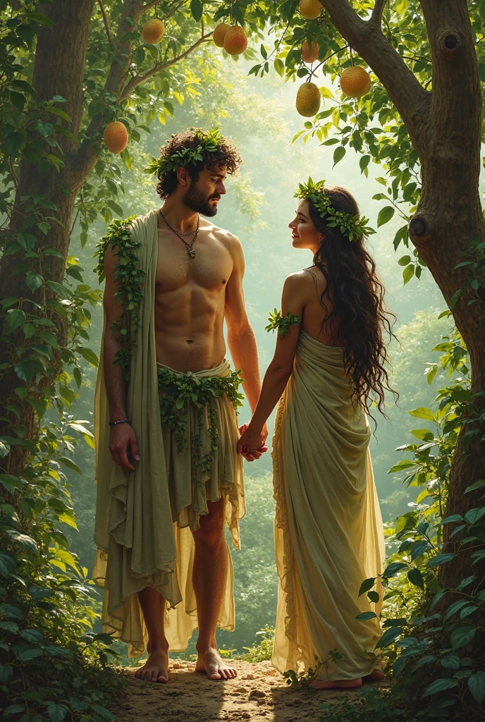 A representation of Adam and Eve created in the image of God