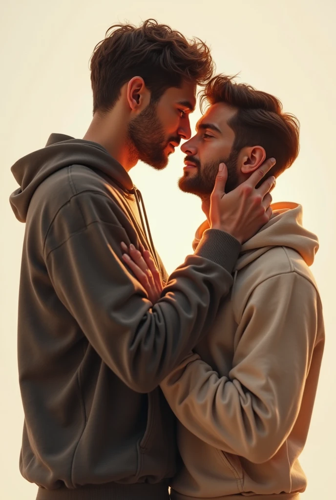 Two men kissing 