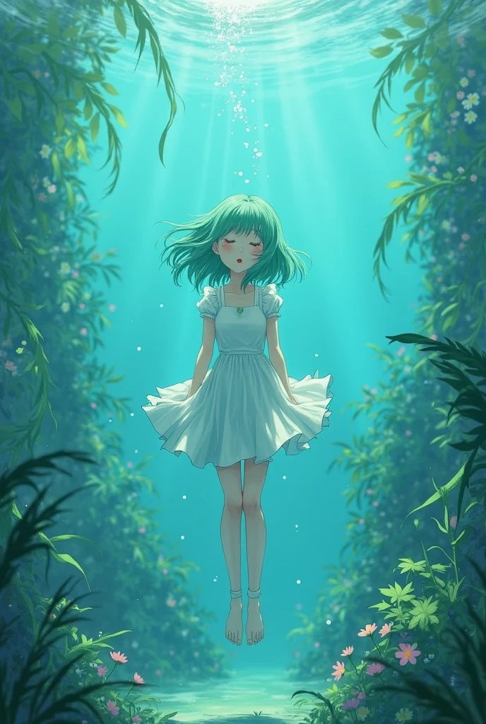 Generate an aerial angle birds eye view image of a beautiful humanoid dragon girl , face of beautiful human detailed scale photo realistic with menacing wings, color red and silver unreal engine standing , getting out from the swamp with floating algae , dynamic pose with a background full of large vines dramatic angle view high coloration 4k resolution but
