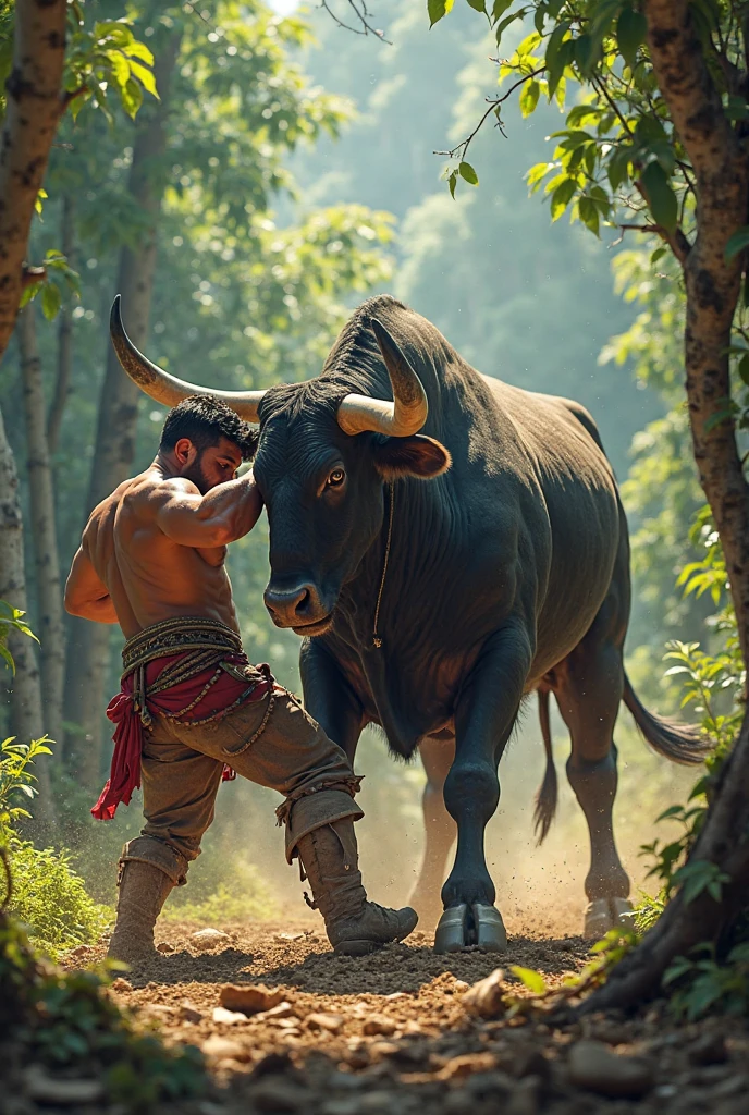 শক্তি শালি লোক বড় একটা গরু কাধে নিয়ে নদি পার হবে