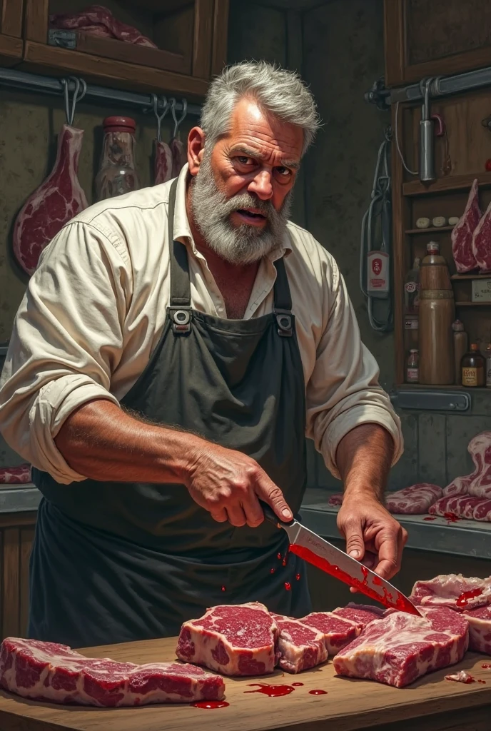 Old man, butcher, blood, realist, butcher --auto --s2