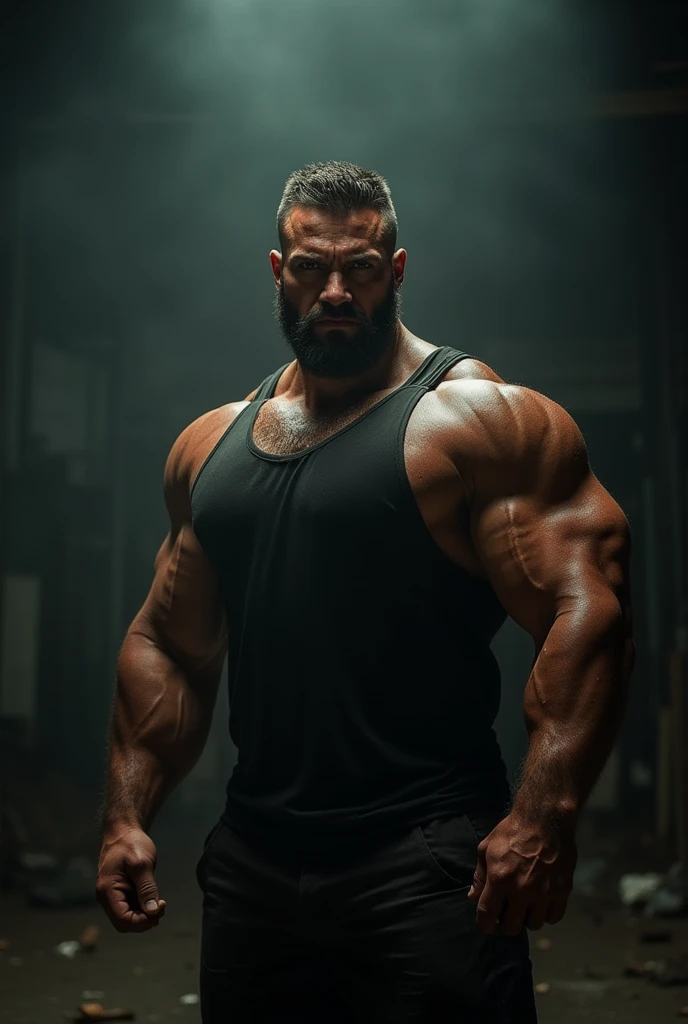 a very handsome man, massively muscular, with massively large muscles, with massively large and muscular body, with massively large and muscular biceps, with massively large and muscular arms, wearing a simple light blue hoodie with long sleeves, in a black background