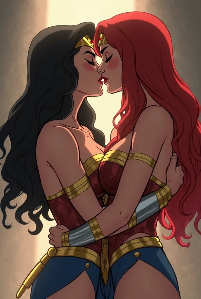 Bayonetta kissing Wonder Woman