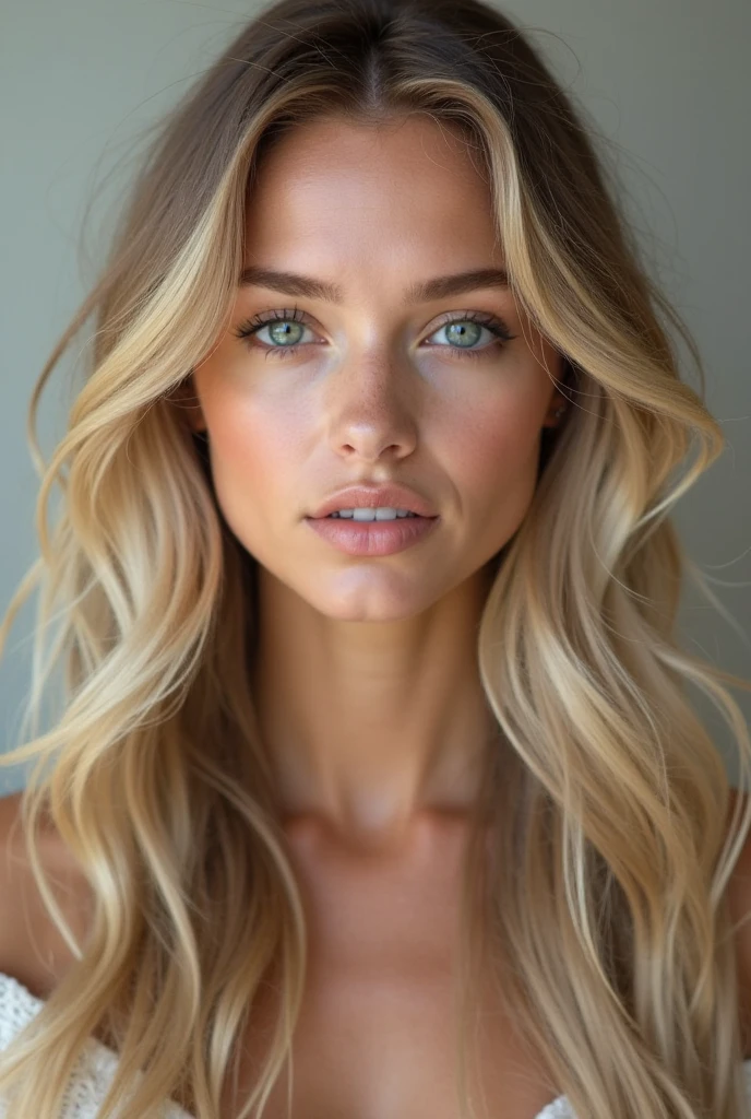 1 fille de 20 ans, Seulement, jeune femme sensuelle ultra chaude et sexy , actrice de films pour adultes , visage brillant , ambiance lumineuse , longs cheveux blond foncé, gros seins, pose de la taille vers le haut  , pose du haut des genoux  , divers angles de prise de vue , regarder le spectateur, Épaules nues, yeux marrons, Bijoux, Tout le corps, charbonnier, hors épaule, Souligne le décolleté , pull gris oversize transparent entrouvert, détail maximum, rugosité, vrai vie, Ultra réaliste, 8k euh,