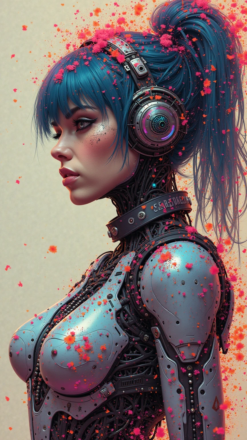 ink splash, paint splatter, cyberpunk, whimsical, intricate, (best quality, masterpiece, Representative work, official art, Professional, 8k)