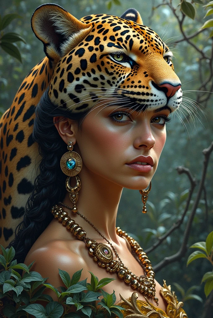 Sensuality and mystery: (linda mulher morena suando, olhos azuis e seios grandes, corpo inteiro, roupas transparentes, correndo no deserto com um tigre ao seu lado. (((Pele de  suando muito))).), Star Formations, Alto Contraste , de Picasso, Gothic Revival Drama