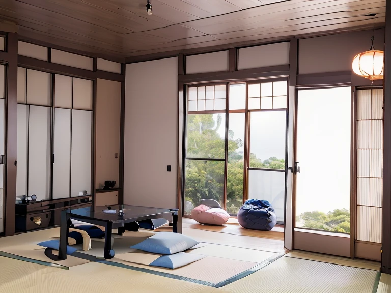 Pillow Fight, 3girls,Junior Student,Blue Skirt,White Shirt,Lora:0.5,cute face,Wearing glasses: 0.3,Hair color is random:(black, light black, dark brown, brown),hairstyle is random:(Bob hair, Braided hair, Straight hair, Twin tail hair, Side tail hair, Ponytail hair, Short twin tail hair, One side braided),Each person's height is random:(145-160cm),(Throwing pillows or holding pillows),),Thrown pillows:(super speed, running, electricity, motion blur, light trail,),(Background, 12 tatami Japanese room, scenery, tatami, sliding door, indoors, 6 to 12 pillows in the image),The image of the illustration is fun, powerful, and lively,
The composition is powerful and bold,The room and people are seen from a slightly above-ground angle,score_9,score_8_up,Qscore_7_up,source_anime, masterpiece, 8K, CG, uncensored,detailed background,detailed face, detailed eyes,high quality  image,