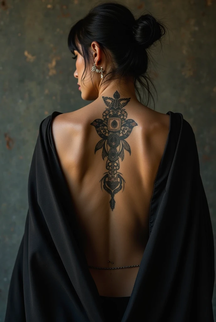Design a tattoo,There should be some English words like tibetGesanG in it
