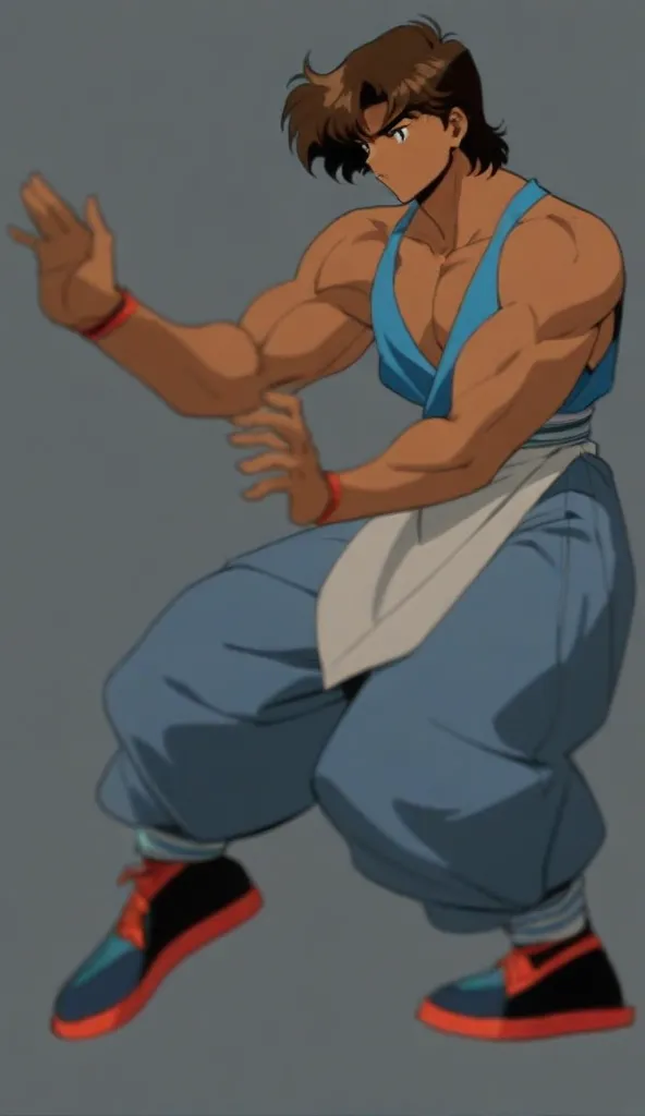 Garou(1), male_character, detailed_face, handsome, no more characters, male character, martial artist body, anatomical proportions, white-gray hair, spiky hair, yellow eyes, rising hair, gray eyebrows, black pants, slip-on shoes, winter forrest, snow scene, perfect anatomy, detailed and dynamic lighting, visual harmony, epic scenery, (anime, comic, videogame:1.37 ),extremely detailed CG unity 4k wallpaper, spectacular lighting, sketch, best quality, amazing quality, very aesthetic. 
