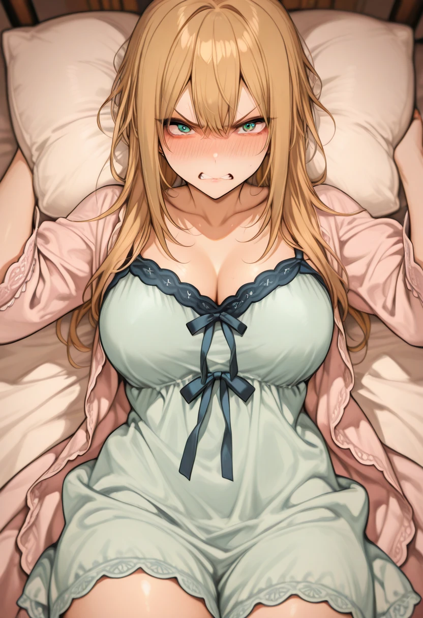 Highest Quality, ​masterpiece, beautifully detailed eyes, (dark skin), short Blonde Hair, Gradient Hair, pink highlights in hair, large breasts, standing, makeup, glossy lips, full lips, (natural lighting), (blue sky), sleeveless idol dress, tiered skirt, layered skirt, very puffy skirt, thigh highs, boots, light smile, hair ornament, boob window, Girl lying, tied by ropes, shackled, can no longer move, tied tightly, very hard tied up with lots of ropes, hampered by so many ropes that she can no longer move, bound hands and feet, ropes tie his whole body, tied extremely tightly and forcefully to her bed by a lot of ropes, its limbs are strongly tied together by ropes, his torso is tied up with thick cords, her chest is so tied up with ropes that it sticks out, her legs are tied tightly with thick ropes, his hands are tied behind his back with ropes, she can no longer move her feet, her hands which are tied by thick ropes, she desperately tries to free herself, likes to be tied tight with big ropes, likes to be immobilized by big ropes, lying down, his hands and feet are strongly tied to the railing of his bed, his legs are pressed together and tied with ropes, its limbs are held vigorously by imposing ropes, her hands are tied securely behind her back by ropes, her chest is compressed by strong ropes, she is pressed against her bed and restrained by large ropes, (ropes tie her entire stomach tightly), (shibari, arms behind the back:1.4), (hands on the back), (masterpiece, best quality) 1.5, 1girl, solo, (sexy, beautiful woman, perfect face, perfect eyes, perfect hands), samus aran, (shibari, arms behind the back:1.4), (hands on the back), Spread the legs, s&#39; ((lie in bed by big ropes)), ((close up of the girl)), ((((lie in bed))))