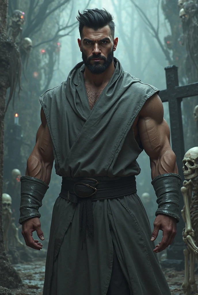 Photorealistic, ((best quality)), ((masterpiece)), (detailed), horror masculine portrait of adult model dressed up as a mummy, 50-year-old male model, evil look, dark look, powerful, mature face, sport body,slim and tall body, wearing Camouflage big bulging underwear, wearing military boots,He was standing in a shed in the army barracks., big muscular chest, sexy pose ,perfect , male , correct male scrotum, perfect scrotum, male structure, short detailed hair, Sexy guy, looking at viewer, highest detail, superior quality, natural lighting, beautiful, sexy, correct anatomy, good composition, man focus,amazing composition, front view, HDR, volumetric lighting, ultra quality, elegant,vpl,the middle of the picture,Fujifilm XT3 photorealistic art by midjourney,(Best quality, 8k, Masterpiece).,highest detail, superior quality, natural lighting,realistic shapes, realistic skin tones,Natural eyes,realistic eyes,Open your eyes,Have chest hair, Have belly hair, Have pubic hair, antique mummy bandages, mummy costume, egyptian ruins, (Sarcophagus:1.4), 8k, high detailed, ultra-detailed, Stylish Pose, real skin texture, dark cinematic lighting, night, dark night,Fujifilm XT3 photorealistic art by midjourney