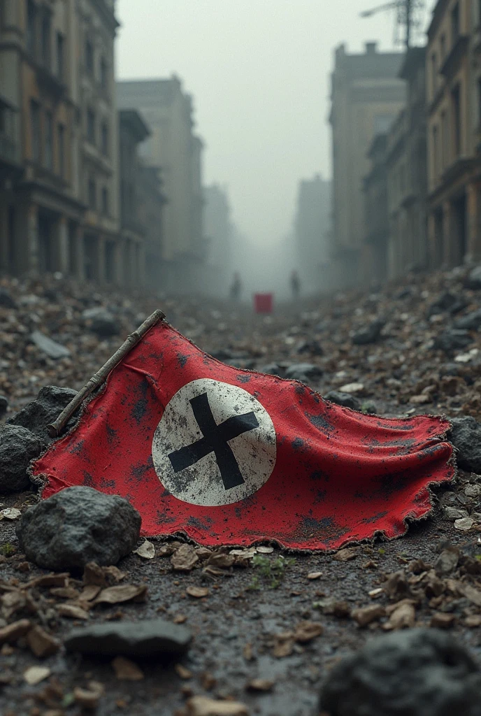 Nazi flag soaked in blood