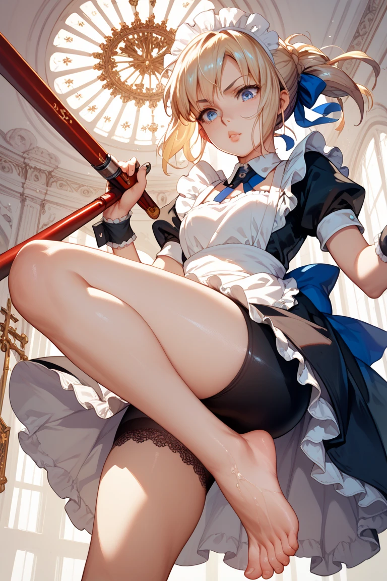 (masterpiece, best quality), intricate details, 1girl, Princess Nina, (standing full body toe to head by wooden pole:1.2), iron collar, arms behind back, iron cuffs, shackles, bound, cleave gag