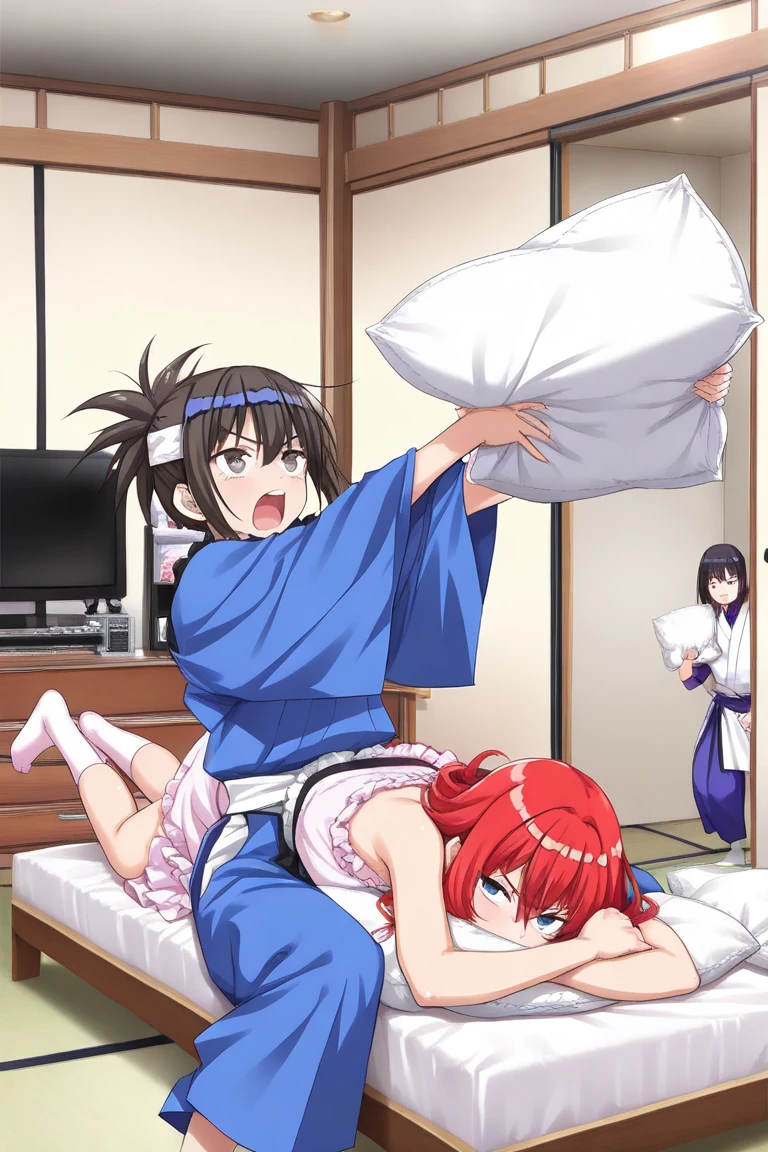 NSFW,masterpiece,Highest quality,High resolution,Super detailed,Reimu Hakurei\(Oriental Project\),Dark brown hair, Removable sleeves, Wide sleeves, Red Skirt, Red vest, Frills, whole body,Embarrassed,Frustrated face,Lust,blush,Expecting face,Seduce,Love Hotel at Night,Luxurious Room,(To flatter),(Sex slave),(Middle-aged men),(Having rough sex),put in,Creampie,(rape),(aphrodisiac),(Squirting),(trembling),Prone,From the side