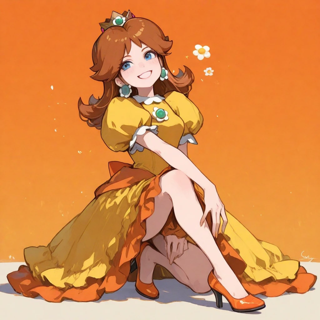 Princess daisy in a yellow bikini