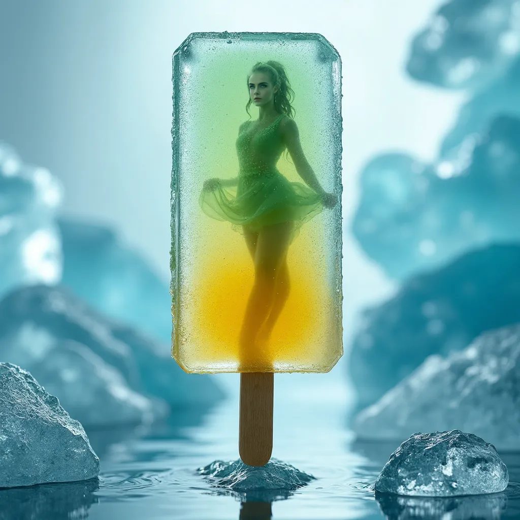 Menina no sorvete de picolé no verão